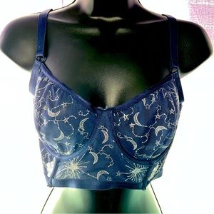 Torrid Size 1 XL Stars and Moon Starry Night Navy Blue Bralette